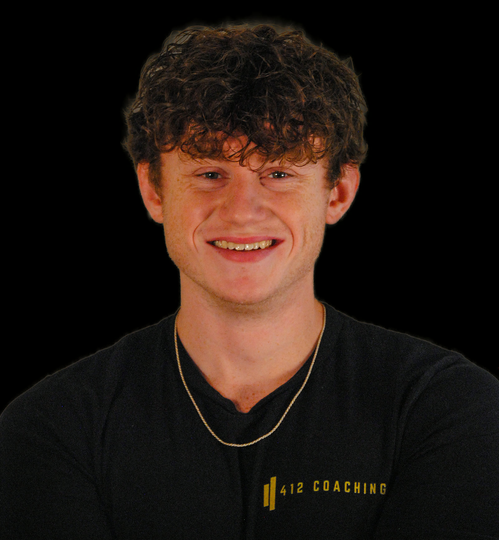 Eli Snyder in a 412 Coaching T-shirt